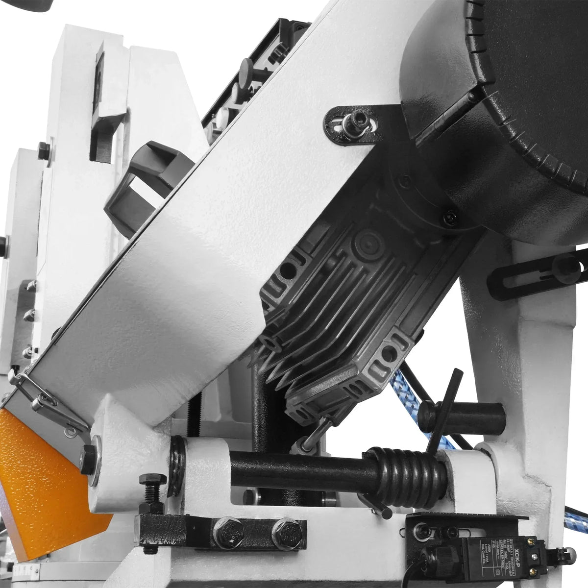 MechMaxx Metal Cutting Band Saw 10 Inch Horizontal Bandsaw 2HP 220V 60Hz 1PH 0‑45° Mitering Hydraulic Down Feed Built‑in Coolant System for Steel Aluminum Alloy Metal Fabrication BS-1018R