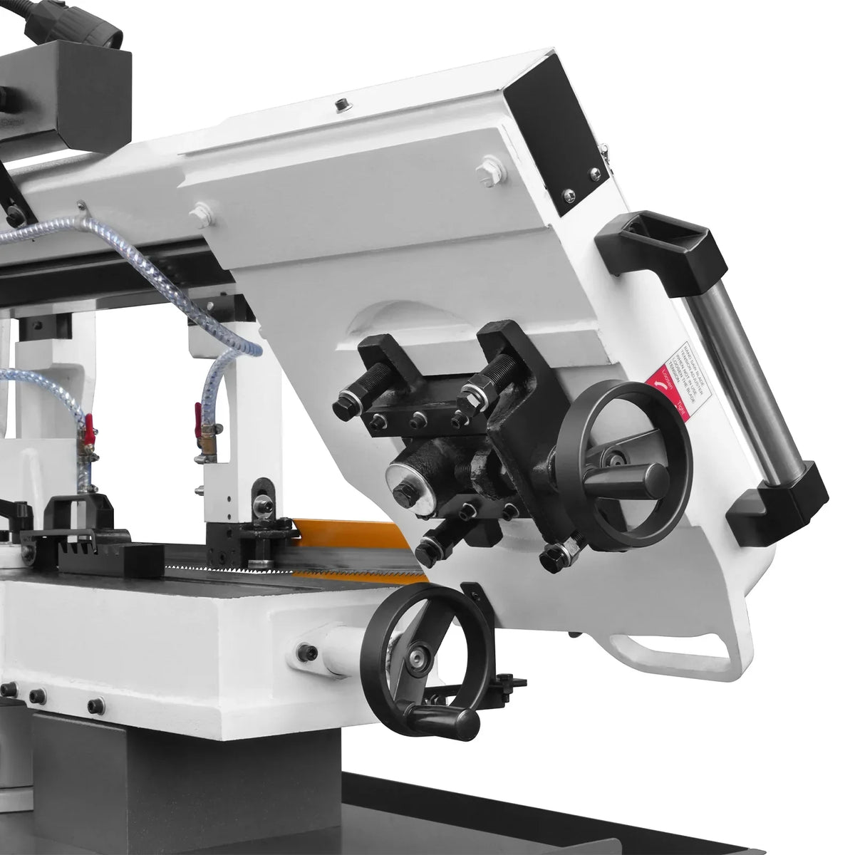 MechMaxx Metal Cutting Band Saw 10 Inch Horizontal Bandsaw 2HP 220V 60Hz 1PH 0‑45° Mitering Hydraulic Down Feed Built‑in Coolant System for Steel Aluminum Alloy Metal Fabrication BS-1018R