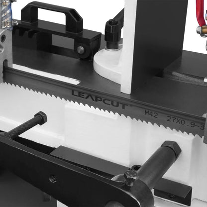 MechMaxx Metal Cutting Band Saw 10 Inch Horizontal Bandsaw 2HP 220V 60Hz 1PH 0‑45° Mitering Hydraulic Down Feed Built‑in Coolant System for Steel Aluminum Alloy Metal Fabrication BS-1018R