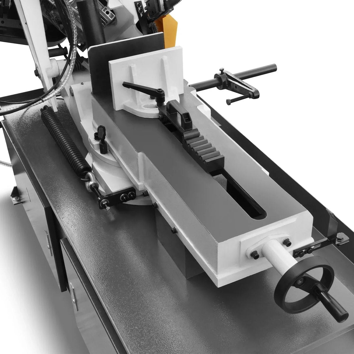 MechMaxx Metal Cutting Band Saw 10 Inch Horizontal Bandsaw 2HP 220V 60Hz 1PH 0‑45° Mitering Hydraulic Down Feed Built‑in Coolant System for Steel Aluminum Alloy Metal Fabrication BS-1018R