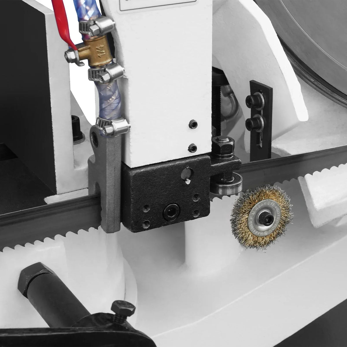 MechMaxx Metal Cutting Band Saw 10 Inch Horizontal Bandsaw 2HP 220V 60Hz 1PH 0‑45° Mitering Hydraulic Down Feed Built‑in Coolant System for Steel Aluminum Alloy Metal Fabrication BS-1018R