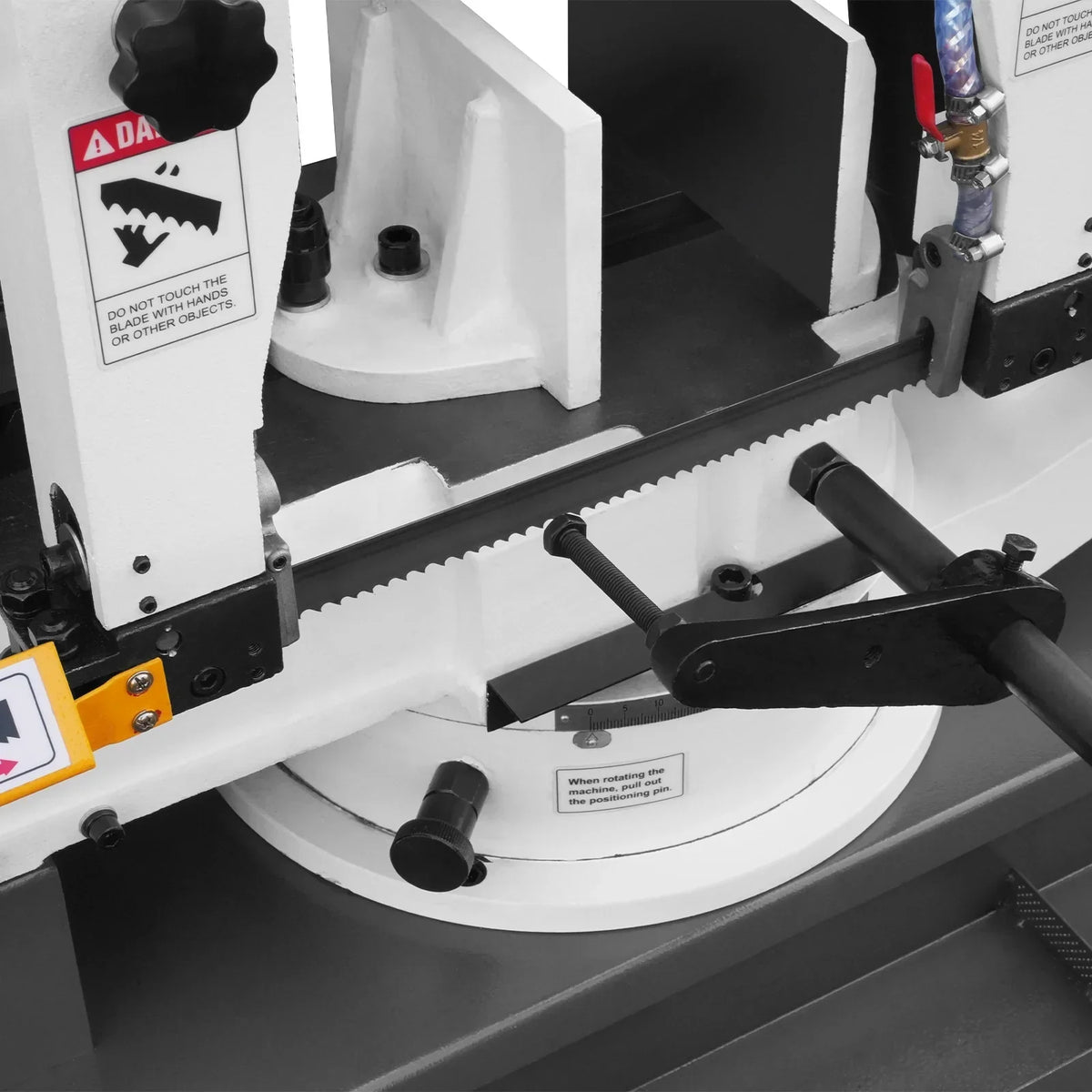 MechMaxx Metal Cutting Band Saw 10 Inch Horizontal Bandsaw 2HP 220V 60Hz 1PH 0‑45° Mitering Hydraulic Down Feed Built‑in Coolant System for Steel Aluminum Alloy Metal Fabrication BS-1018R