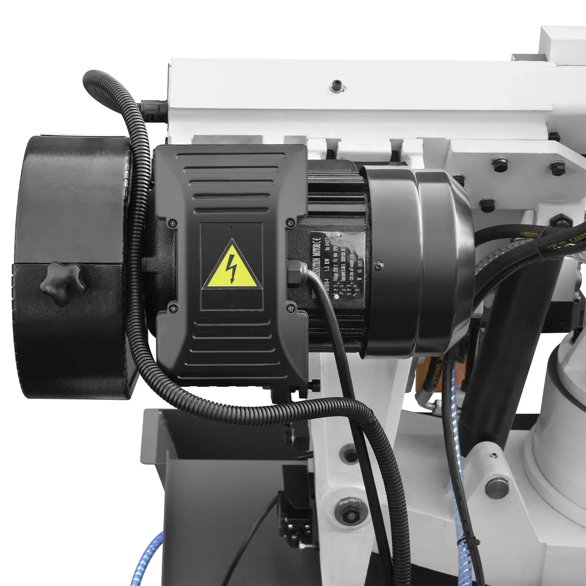 MechMaxx Metal Cutting Band Saw 10 Inch Horizontal Bandsaw 2HP 220V 60Hz 1PH 0‑45° Mitering Hydraulic Down Feed Built‑in Coolant System for Steel Aluminum Alloy Metal Fabrication BS-1018R