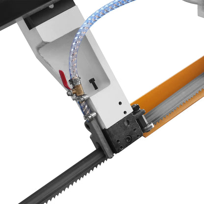 MechMaxx Metal Cutting Band Saw 10 Inch Horizontal Bandsaw 2HP 220V 60Hz 1PH 0‑45° Mitering Hydraulic Down Feed Built‑in Coolant System for Steel Aluminum Alloy Metal Fabrication BS-1018R