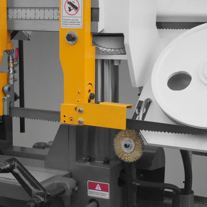 8 Inch 7-7/8" x 7-7/8" Capacity Double Column Horizontal Metal Cutting Band Saw, Vertical Lifting, Gearbox Driven Two-Speed Motor, Hydraulic Feed, Manual Clamping, Coolant System Industrial Bandsaw GH4220