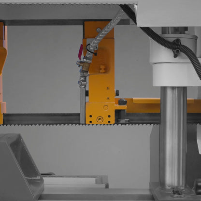 8 Inch 7-7/8" x 7-7/8" Capacity Double Column Horizontal Metal Cutting Band Saw, Vertical Lifting, Gearbox Driven Two-Speed Motor, Hydraulic Feed, Manual Clamping, Coolant System Industrial Bandsaw GH4220