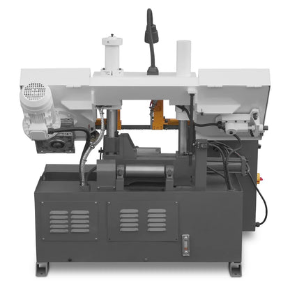 8 Inch 7-7/8" x 7-7/8" Capacity Double Column Horizontal Metal Cutting Band Saw, Vertical Lifting, Gearbox Driven Two-Speed Motor, Hydraulic Feed, Manual Clamping, Coolant System Industrial Bandsaw GH4220
