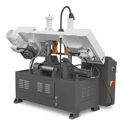 8 Inch 7-7/8" x 7-7/8" Capacity Double Column Horizontal Metal Cutting Band Saw, Vertical Lifting, Gearbox Driven Two-Speed Motor, Hydraulic Feed, Manual Clamping, Coolant System Industrial Bandsaw GH4220