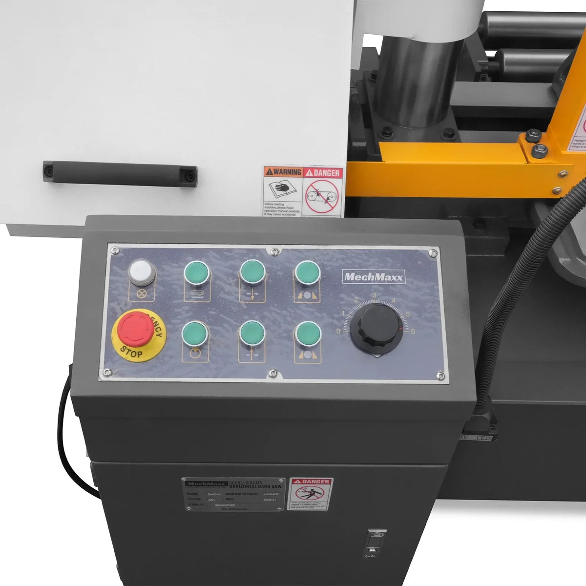 15.7" Industrial Horizontal Metal Cutting Band Saw, Hydraulic Feed, 3.0/4.0 kW Motor, Manual Clamping, for Steel, Alloy, Metal Fabrication GH4240