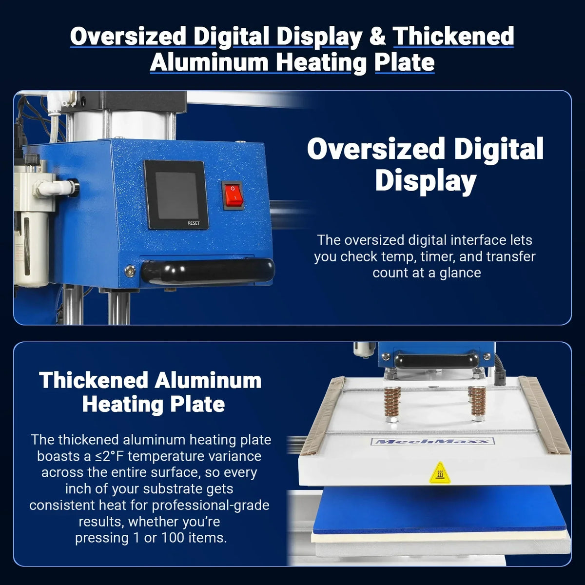 16x24 Inch Commercial Pneumatic Dual Platen Heat Press - Infrared Positioning Auto Lift Sublimation Transfer Machine with Full Touch LCD Screen  (110V 2.2HP)