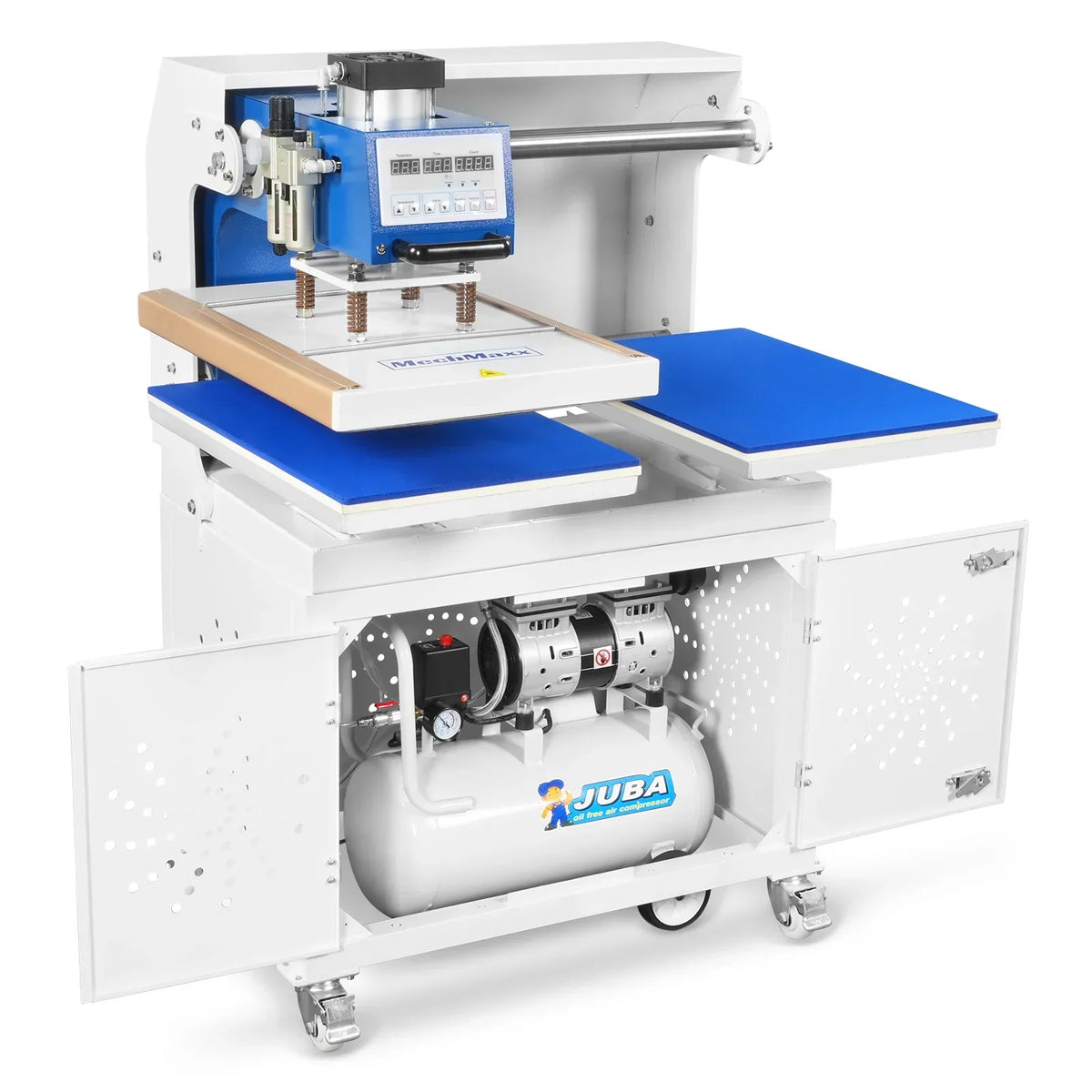 16x24 Inch Commercial Pneumatic Dual Platen Heat Press - Auto Lift Sublimation Transfer Machine with Storage Base Cabinet (110V 1650W)