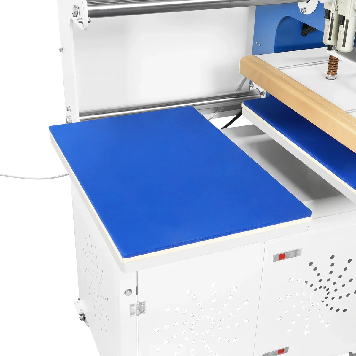 16x24 Inch Commercial Pneumatic Dual Platen Heat Press - Auto Lift Sublimation Transfer Machine with Storage Base Cabinet (110V 1650W)