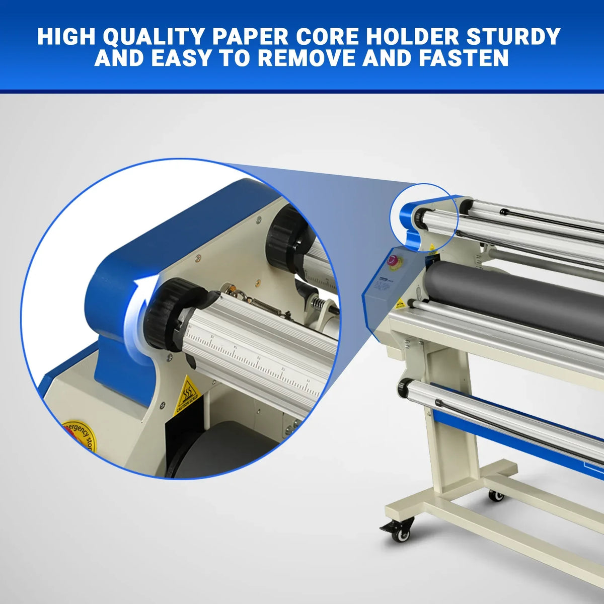 65" Wide Format Full-Auto Cold & Heat Assisted Pneumatic Laminator Machine with 4 Trimmers, Max Speed 40ft/min, 63" Max Width, 1.1" Max Thickness, Infrared Heating, Digital Control Pneumatic Roller Lifting (Requires Air Compressor, Not Included) 1700-B1