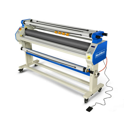 65" Wide Format Full-Auto Cold & Heat Assisted Pneumatic Laminator Machine with 4 Trimmers, Max Speed 40ft/min, 63" Max Width, 1.1" Max Thickness, Infrared Heating, Digital Control Pneumatic Roller Lifting (Requires Air Compressor, Not Included) 1700-B1