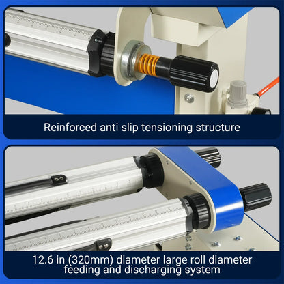 65" Wide Format Full-Auto Cold & Heat Assisted Pneumatic Laminator Machine with 4 Trimmers, Max Speed 40ft/min, 63" Max Width, 1.1" Max Thickness, Infrared Heating, Digital Control Pneumatic Roller Lifting (Requires Air Compressor, Not Included) 1700-B2
