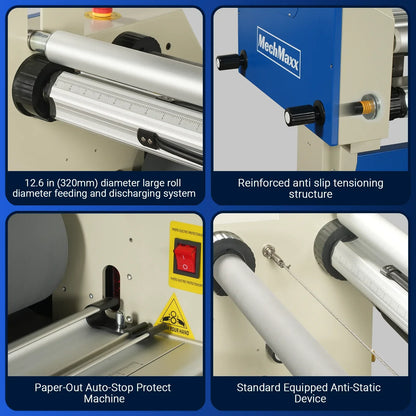 67" Wide Format Full - Auto Cold & Heat Assisted Pneumatic Laminator Machine (Model 1700 - A1) with 4 Trimmers, Max Speed 65.6 ft/min, 63" Max Width, 1.88" Max Thickness, Infrared Heating, Digital Control (Requires Air Compressor, Not Included)-1700-A1
