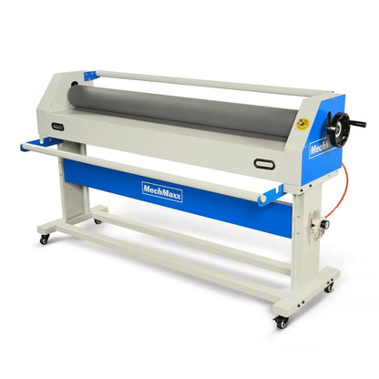 63" Wide Format Pneumatic Laminator Manual Cold Laminating Machine 60" Max Laminating Width,Pneumatic Roller Lift & Wear-Resistant Rubber Roller Portable Stand Included, 0.78" Max Thickness (Requires Air Compressor, Not Included) 1600-C1
