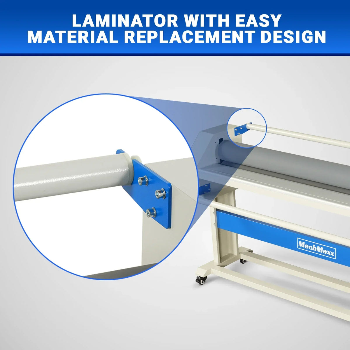63" Wide Format Pneumatic Laminator Manual Cold Laminating Machine 60" Max Laminating Width,Pneumatic Roller Lift Portable Stand Included, 0.78" Max Thickness (Requires Air Compressor, Not Included) 1600-C2
