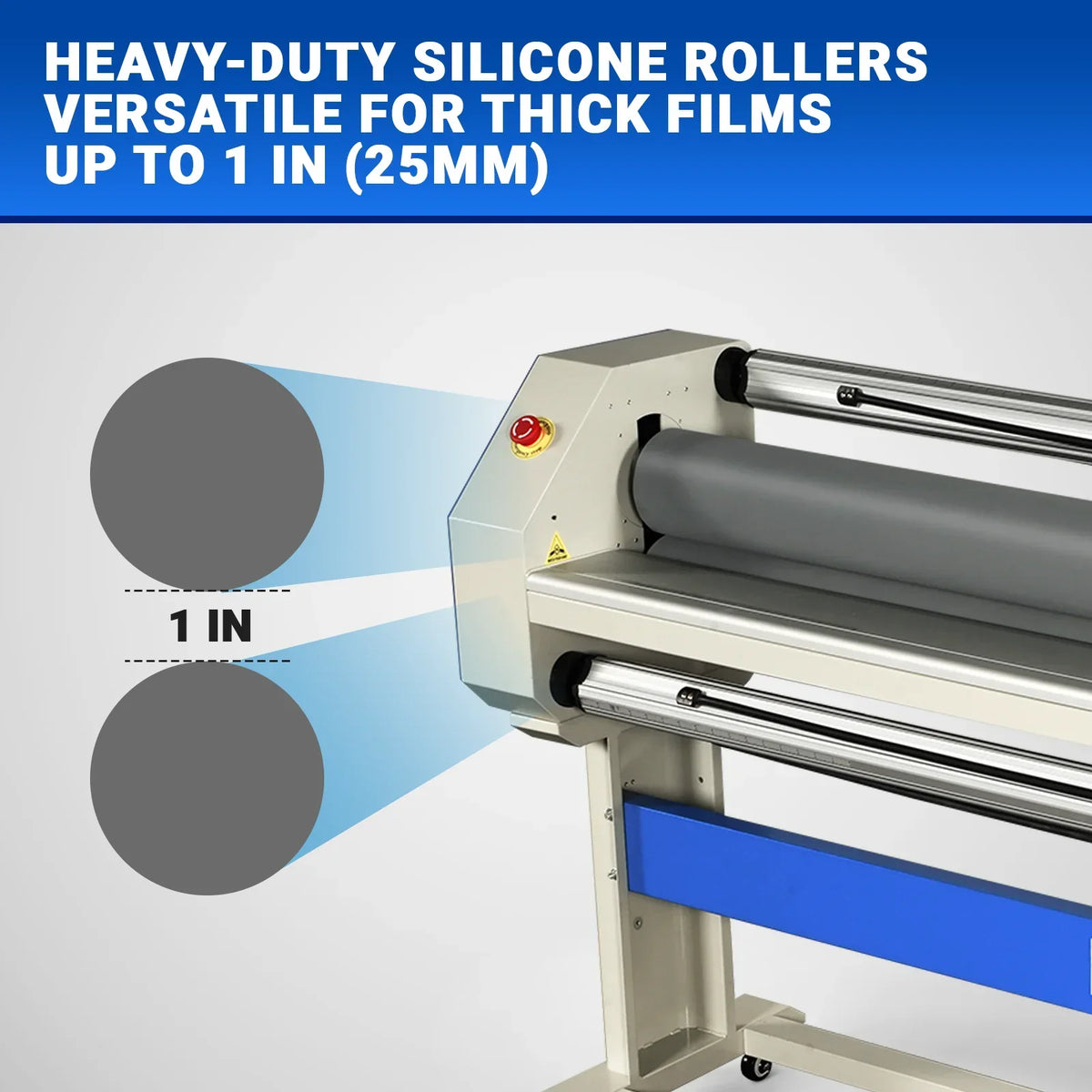 63" Wide Format Pneumatic Laminator Manual Cold Laminating Machine 60" Max Laminating Width,Pneumatic Roller Lift Portable Stand Included, 0.78" Max Thickness (Requires Air Compressor, Not Included) 1600-C3Pro