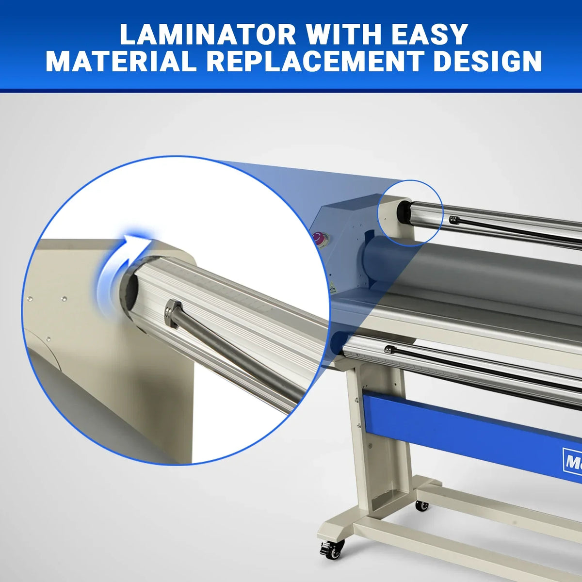 63" Wide Format Pneumatic Laminator Manual Cold Laminating Machine 60" Max Laminating Width,Pneumatic Roller Lift Portable Stand Included, 0.78" Max Thickness (Requires Air Compressor, Not Included) 1600-C3Pro