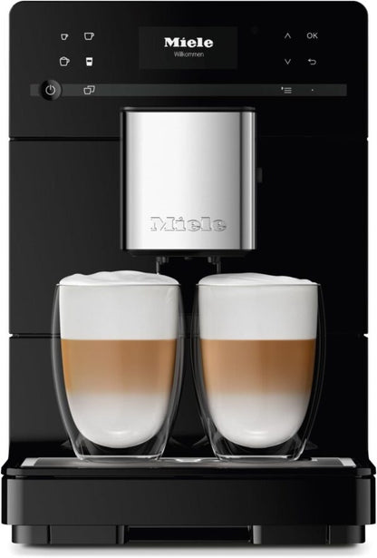Miele CM 5310 Silence – Automatic coffee machine with OneTouch for Two, Aromatic System, coffee maker, cleaning programs and more, in obsidian black