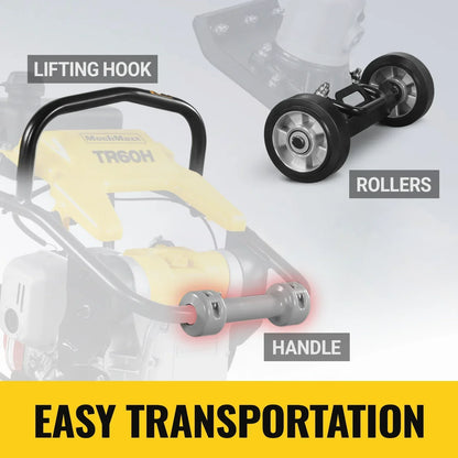 Honda GX100 Tamping Rammer with Wheel Kit, 2250 lb Impact Force Jumping Jack Tamper Compactor for Soil, Gravel, Backfill and Foundation, TR60H