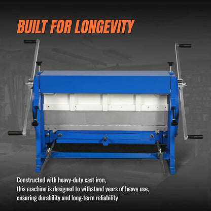 30-inch 3-in-1 Pan and Box Brake – Slip Roll, Shear, Bending Machine for Sheet Metal, 20 Gauge Mild Steel, Adjustable Fingers, Heavy Duty, Metalworking, Fabrication, Rolling, Bending MMCB3016