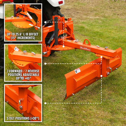 60" 6-Way Rear Blade 3 Point Hitch Tractor Attachment,  RB60S