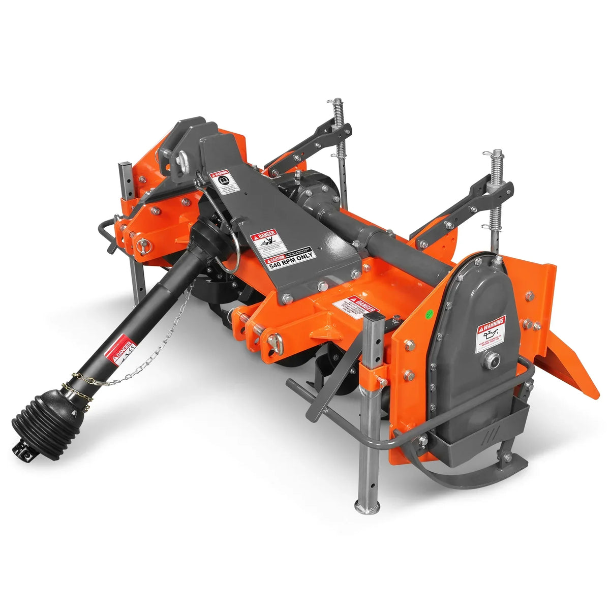 60 in Rotary Tiller,  3 Point Hitch Cat.1 & 2,  Gear Drive,  PTO Shaft Included with Slip Clutch,  30-60 HP,  MRT60