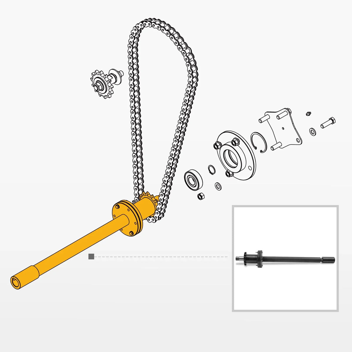 60" Snow Blower Transmission Shaft Kit (for SKU: 201015, 201015T)