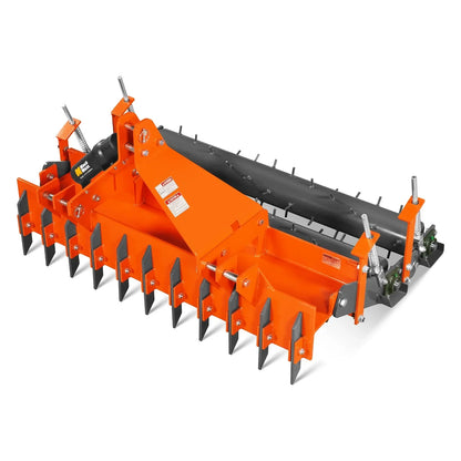 60" Heavy Duty Soil Pulverizer,  Double Spiked Roller,  21 Shanks,  Category 1 and 2,  3 Point Hitch Tractor Attachment,  TSP60D