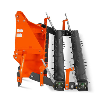 60" Heavy Duty Soil Pulverizer,  Double Spiked Roller,  21 Shanks,  Category 1 and 2,  3 Point Hitch Tractor Attachment,  TSP60D