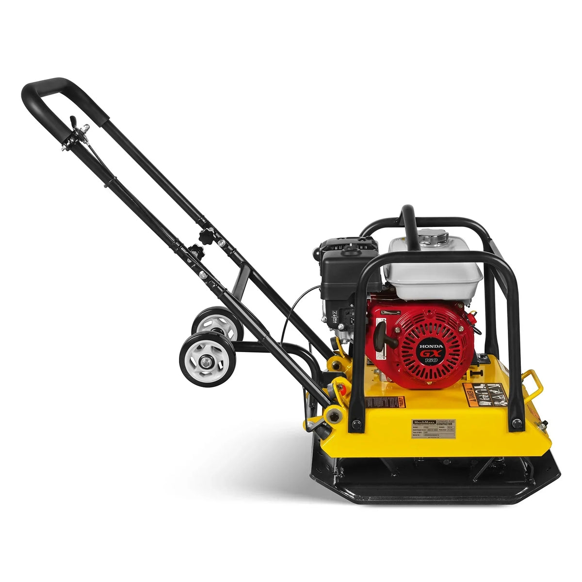 Honda GX160 Vibratory Plate Compactor with Wheel Kit, 3600 lb Centrifugal Force for Soil, Gravel, Asphalt and Paver Base, PC90H