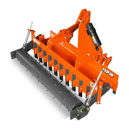 60" Heavy Duty Soil Pulverizer,  Single Spiked Roller,  21 Shanks,  Category 1 and 2,  3 Point Hitch Tractor Attachment,  TSP60