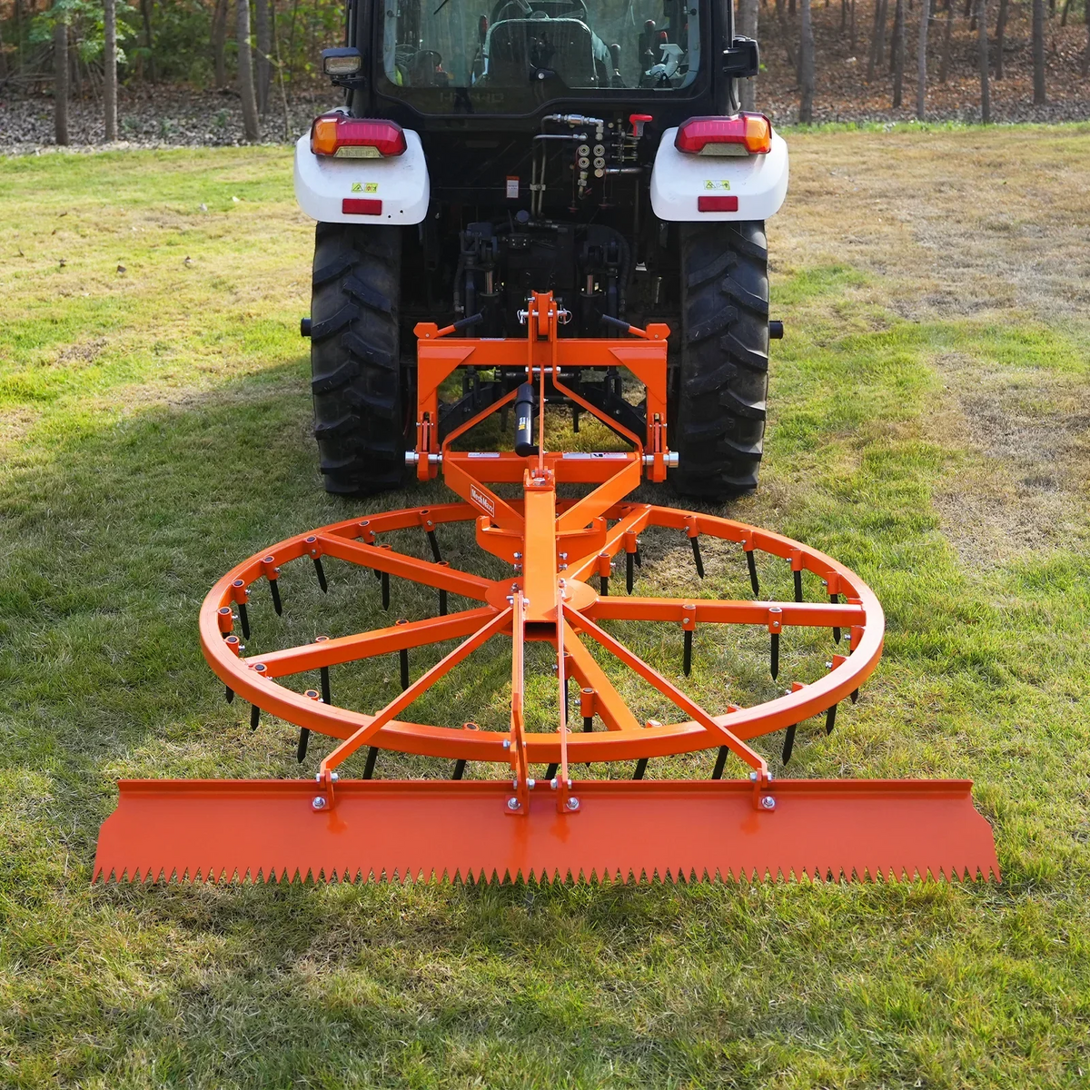 72" Arena Spin Harrow Groomer with 35 Tines and Rake Cat.1 3 Point Hitch Grooming Attachment,  AHG72R