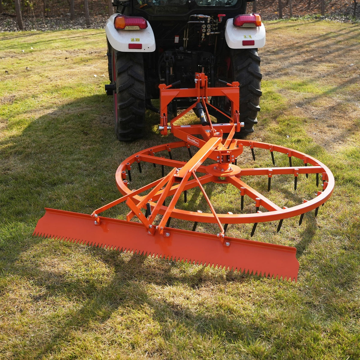 72" Arena Spin Harrow Groomer with 35 Tines and Rake Cat.1 3 Point Hitch Grooming Attachment,  AHG72R