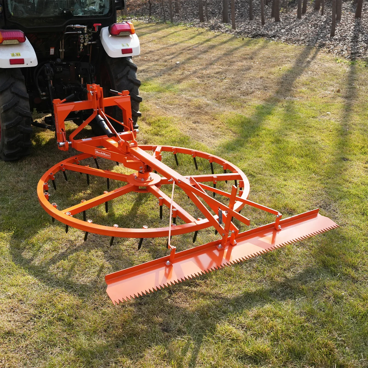 72" Arena Spin Harrow Groomer with 35 Tines and Rake Cat.1 3 Point Hitch Grooming Attachment,  AHG72R