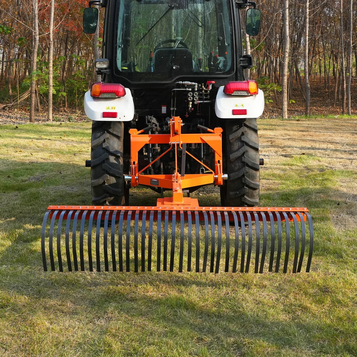 72" Landscape Rake with 36 Tines 3 Point Hitch Tractor Attachment,  LR72