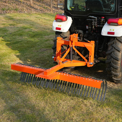 72" Landscape Rake with 36 Tines 3 Point Hitch Tractor Attachment,  LR72