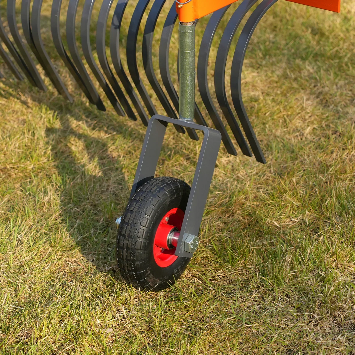 72" Landscape Rake with Bolt-On Wheels & 36 Tines 3 Point Hitch Tractor Attachment, LR72W