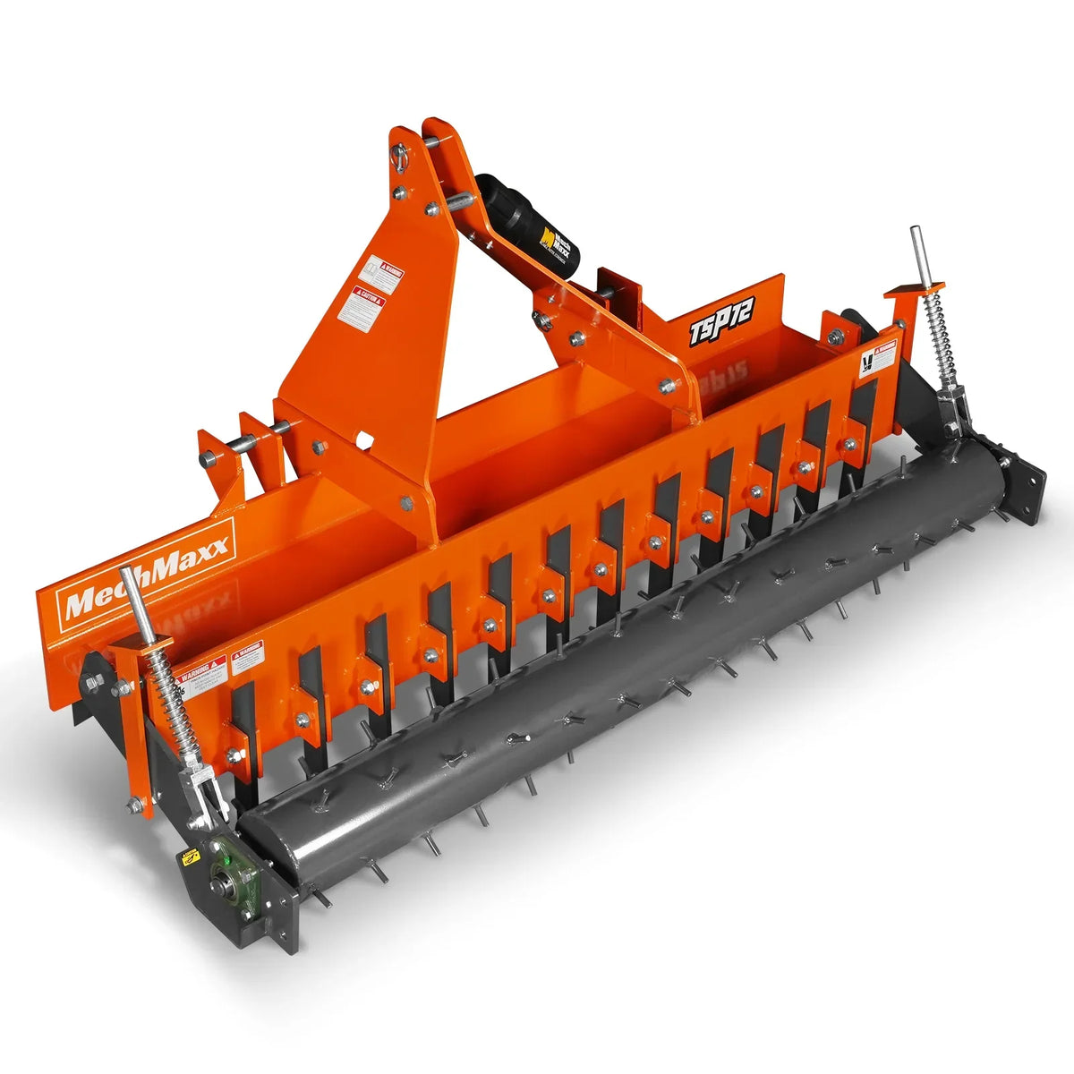 72" Heavy Duty Soil Pulverizer,  Single Spiked Roller,  25 Shanks,  Category 1 and 2,  3 Point Hitch Tractor Attachment,  TSP72
