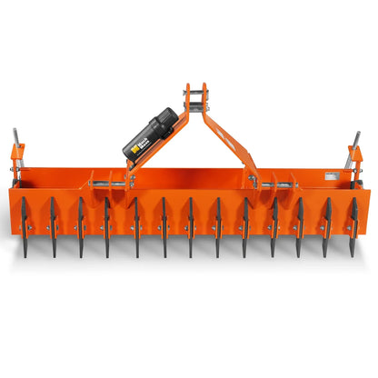 72" Heavy Duty Soil Pulverizer,  Single Spiked Roller,  25 Shanks,  Category 1 and 2,  3 Point Hitch Tractor Attachment,  TSP72