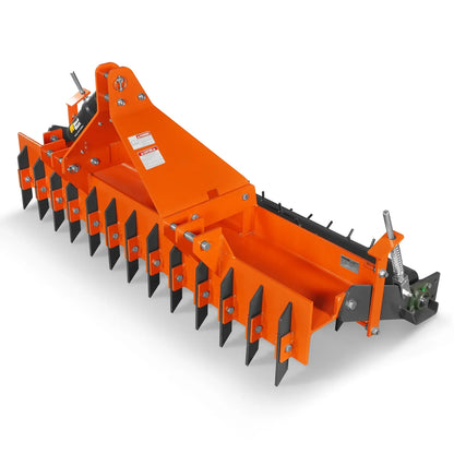 72" Heavy Duty Soil Pulverizer,  Single Spiked Roller,  25 Shanks,  Category 1 and 2,  3 Point Hitch Tractor Attachment,  TSP72