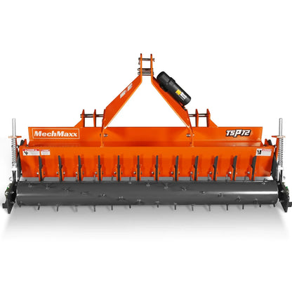 72" Heavy Duty Soil Pulverizer,  Single Spiked Roller,  25 Shanks,  Category 1 and 2,  3 Point Hitch Tractor Attachment,  TSP72