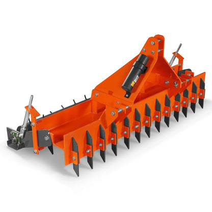 72" Heavy Duty Soil Pulverizer,  Single Spiked Roller,  25 Shanks,  Category 1 and 2,  3 Point Hitch Tractor Attachment,  TSP72