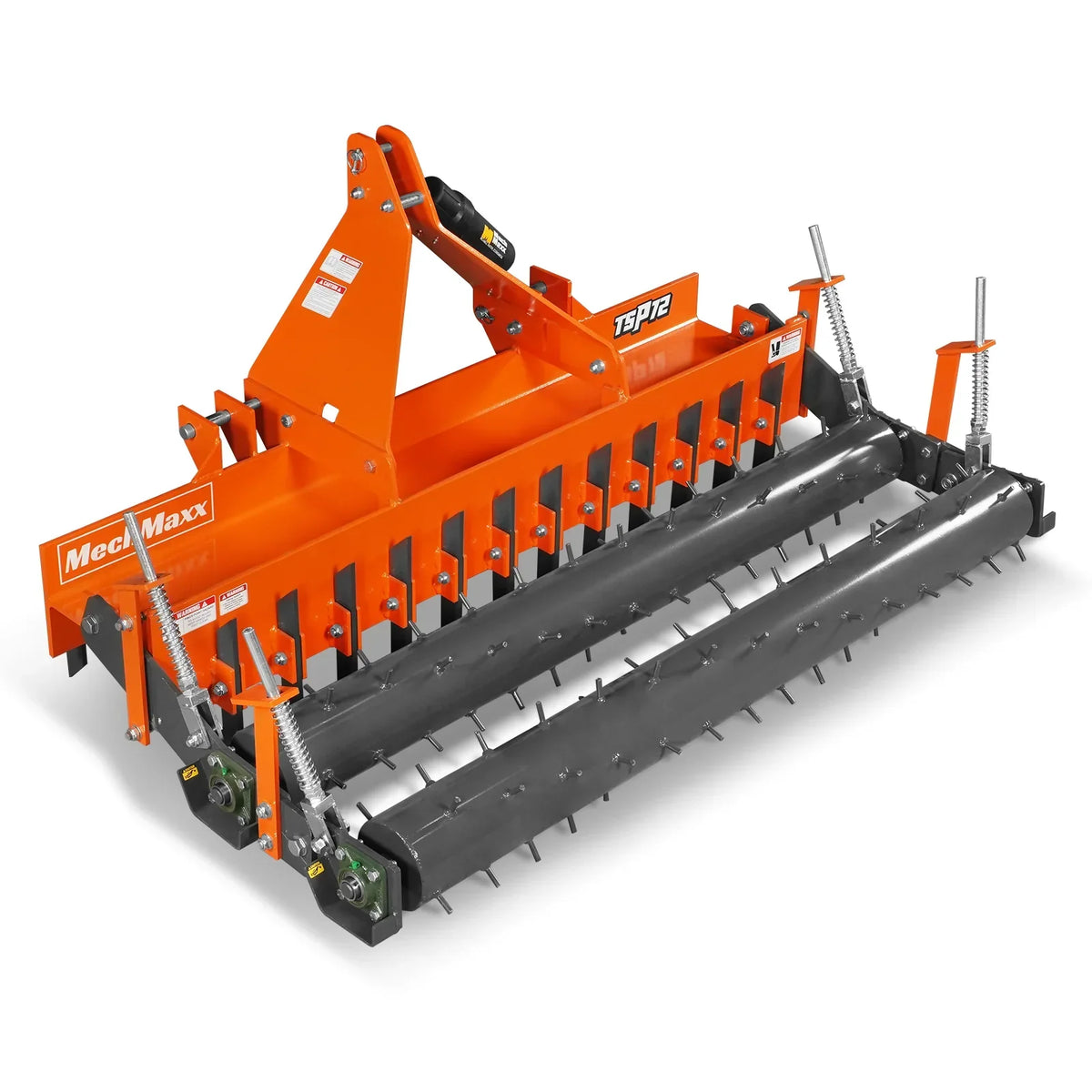 72" Heavy Duty Soil Pulverizer,  Double Spiked Roller,  25 Shanks,  Category 1 and 2,  3 Point Hitch Tractor Attachment,  TSP72D