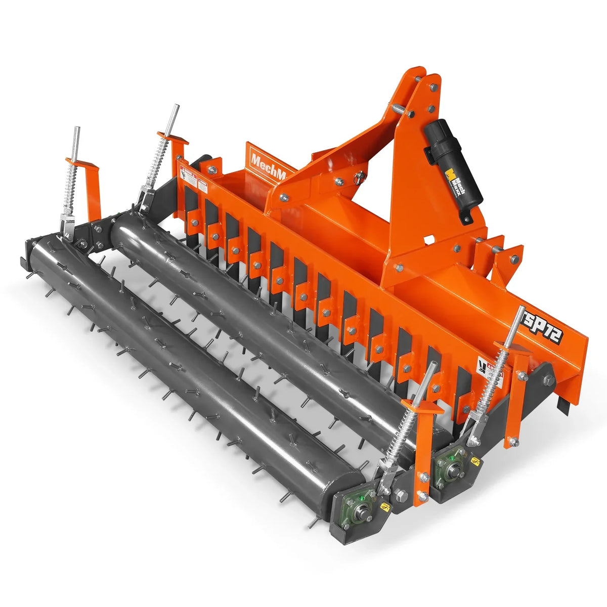 72" Heavy Duty Soil Pulverizer,  Double Spiked Roller,  25 Shanks,  Category 1 and 2,  3 Point Hitch Tractor Attachment,  TSP72D