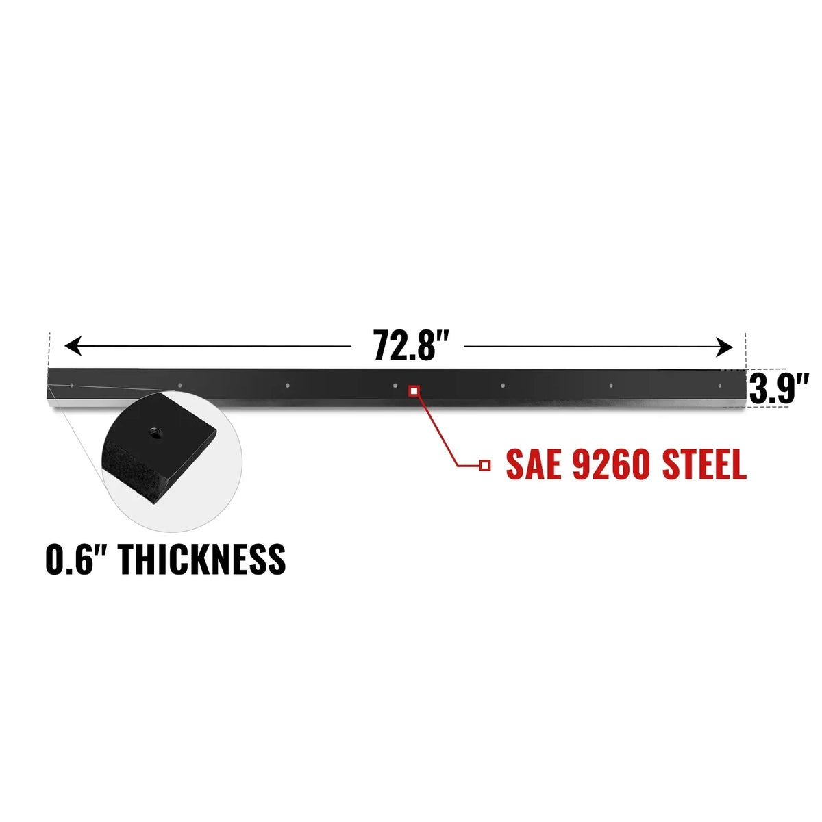 72" Snow Blower Replacement Cutting Blade (for SKU: 201016, 201016T)