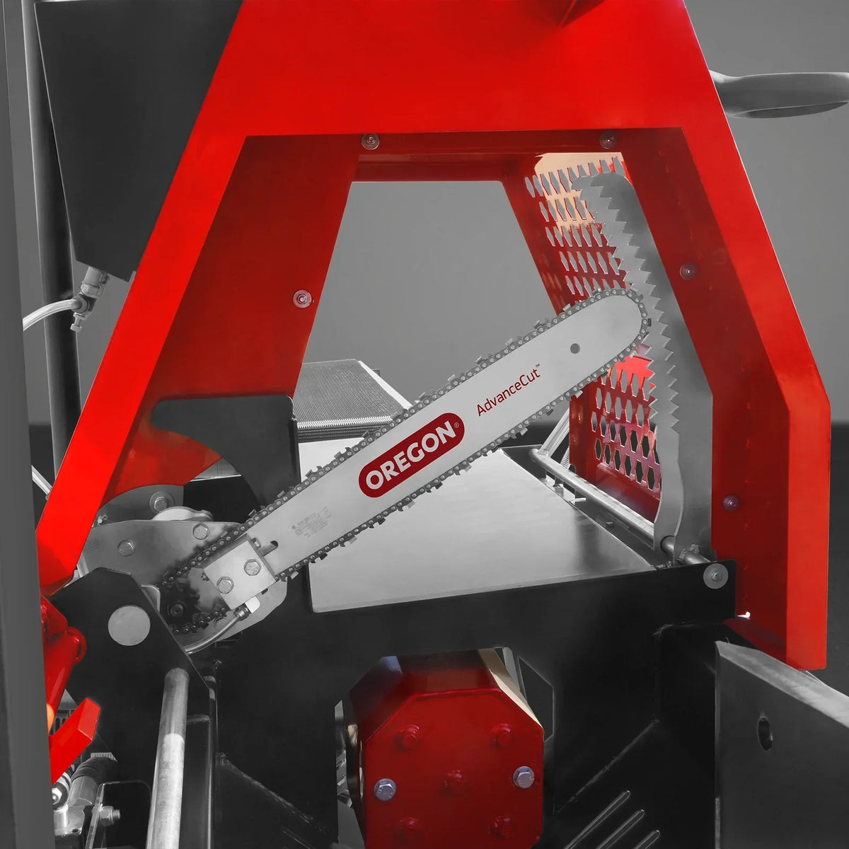Firewood Log Splitter Processor with Conveyor,  20ton Splitting Force 22.5" x 15" Log Capacity,  18" Chainsaw,  HLS20