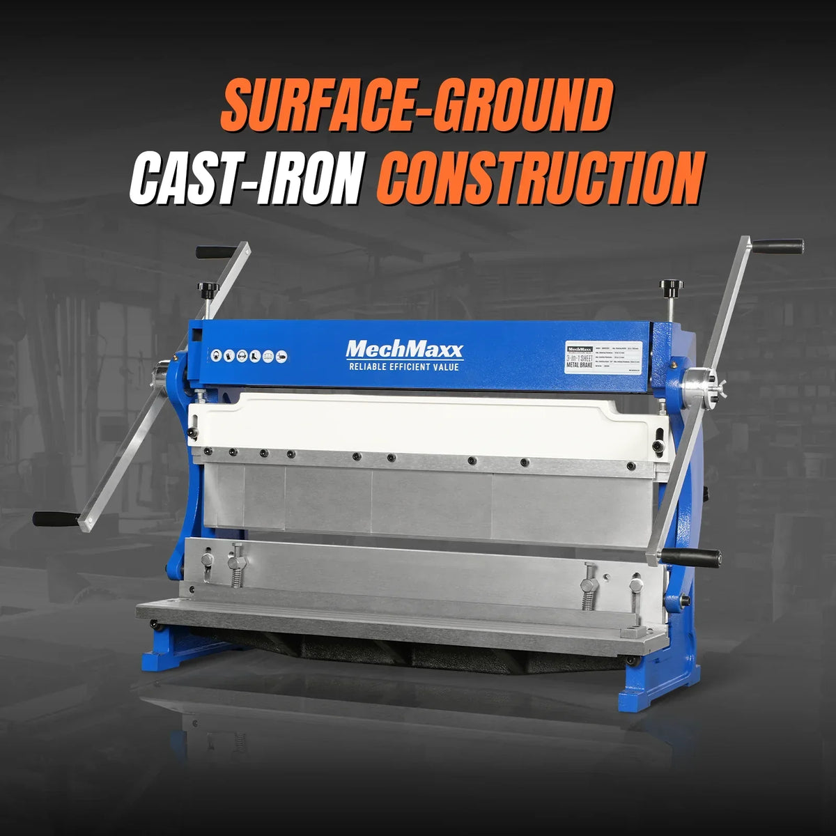 30-inch 3-in-1 Pan and Box Brake – Slip Roll, Shear, Bending Machine for Sheet Metal, 20 Gauge Mild Steel, Adjustable Fingers, Heavy Duty, Metalworking, Fabrication, Rolling, Bending MMCB3016